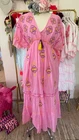 Hippie tunic tiered smock Italy dress Ibiza love size 38 40 42
