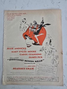  1967 Julie Andrews Thoroughly Modern Millie Movie original Vintage Ad 