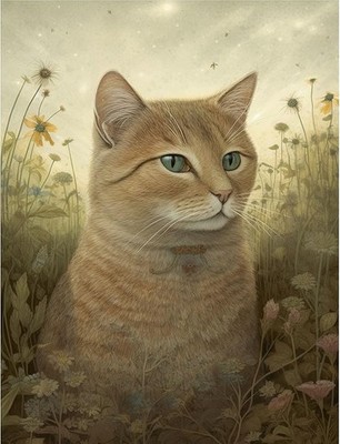 Buff Cat | A4 Mulberry Rice Paper | Paper for Decoupage