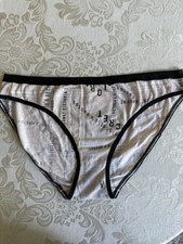 NWOT Victoria s Secret Cotton Bikini Panties Light Pink Black Logo Size Large