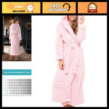 Fluffy Fuzzy Hooded Robe for Women - Long Plus Size Cozy Bathrobe, Soft Warm Wea