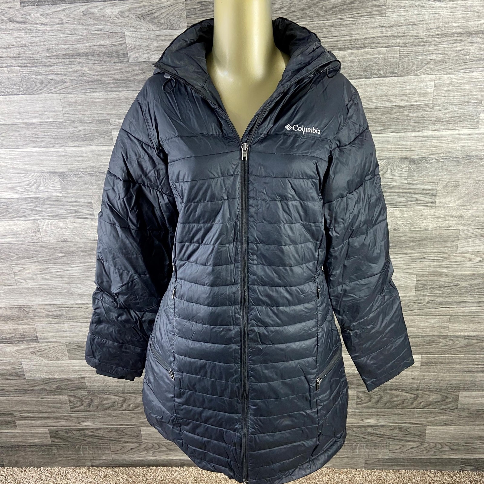 COLUMBIA SPORTSWEAR Full Zip Black Insulated Hooded Puffer Jacket Women's Medium