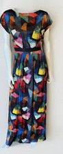 Alice & Olivia Abstract Print Silk Maxi Dress Size Small