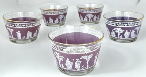 Vintage Jeanette Grecian Dessert Bowls 2-1/2” Wedgwood Lilac Hellenic Set Of 5 - Picture 2 of 5