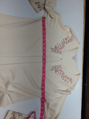 Vtg Petite Sophisticate Embroidered Silk Dress w Matching Silk Blend sweater 12 - Picture 10 of 19