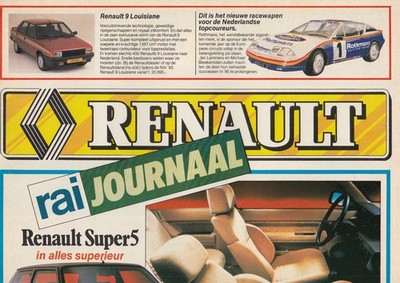 RENAULT JOURNAL R5 R9 Alpine A310 Rothmans R4 R11 Fuego Prospekt Brochure Z