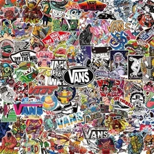 100Pcs VANS Sticker Pack Bomb Graffiti Decals Dope Skateboard Luggage Laptop Car