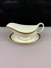 Royal Doulton Gold H4980 Oval Sauciere Sauciere und St&auml;nder/Tropfteller Set