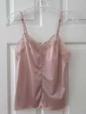 Vintage Olga Camisole Nude Lace Trim Size 32 Made In USA Style 1020