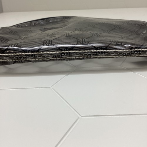 RLL Lauren Ralph Lauren Cosmetic Bag Clear Black Logo Travel Pouch Green Label - Picture 5 of 13