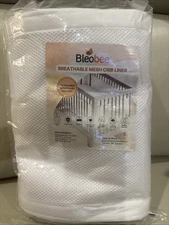 NEW! Bleobee Breathable Mesh Baby Crib Liner White 12 Inches High