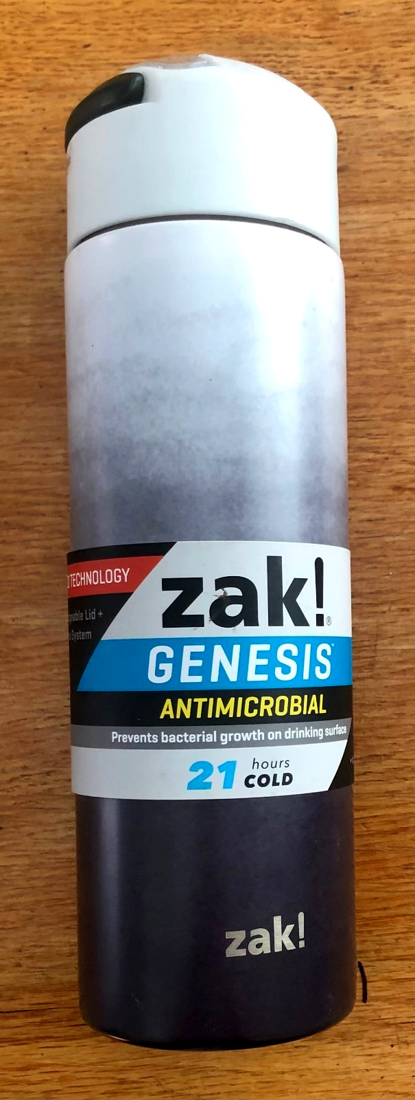 Zak! Genesis Antimicrobial Stainless Water Bottle 24oz White