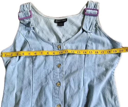 Vintage 80s Mizz Lizz Long Denim Dress L - Picture 10 of 10