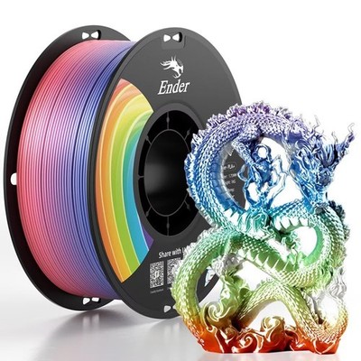 Creality 3D Printer Filament, Rainbow PLA+ Filament PLA+, Pla+ 