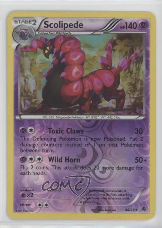 Scolipede Reverse Foil Pokémon Black & White: Emerging Powers #40