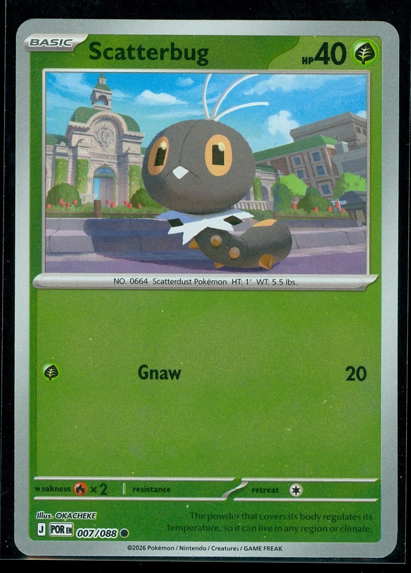 Pokemon SCATTERBUG 007/088 - Perfect Order - Rev Holo - MINT