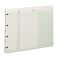 Ledger Paper, Balance Ledger, 9-1/4" x 11-7/8", Green, 100 Sheets GN2D 