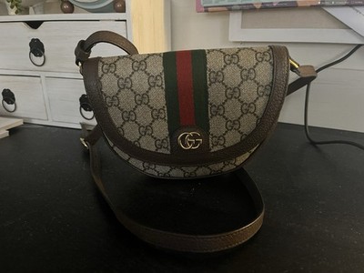 Gucci Ophidia GG Web Crossbody Mini Brown Canvas/Leather