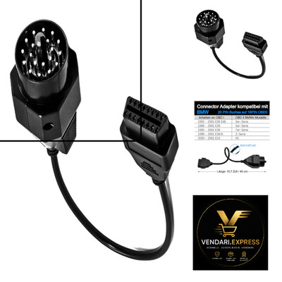 OBD2 Adapterkabel 16-polig BMW 20-polig kompatibel