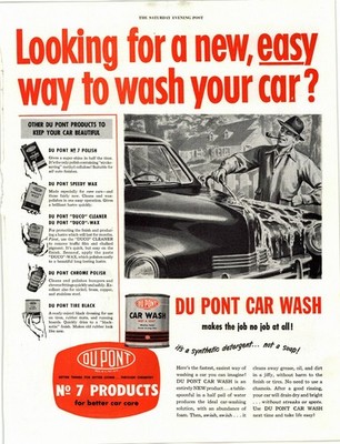 Du Pont Car Wash Vintage Magazine Ad 1940s-50s Auto Care Automotive Print AD033
