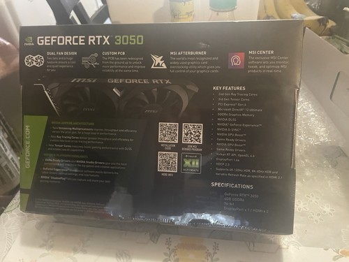 MSI GeForce RTX 3050 Ventus 2x OC Edition 6GB GDDR6 Graphics Card - Brand New - Picture 3 of 4