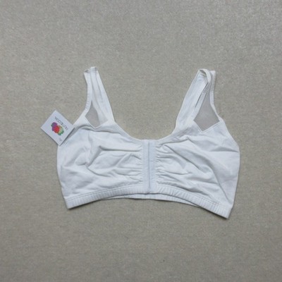 Fruit Of The Loom Bralette Damen UK 12 Weiß Baumwolle Low Impact BH EU 40 Neu mit Etikett