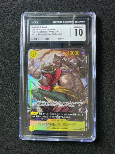 2026 One Piece Japanese Marshall D. Teach #OP16-119 SEC Holo CGC 10 #3 YX80
