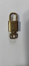 337 Authentic LOUIS VUITTON Lock  Key set Padlock brass Unpolished LV