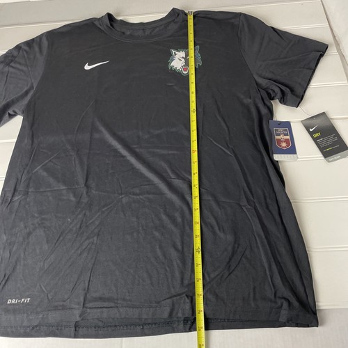Nike Dri Fit Minnesota Timberwolves T Shirt Black Polyester Men’s XL - Picture 7 of 14