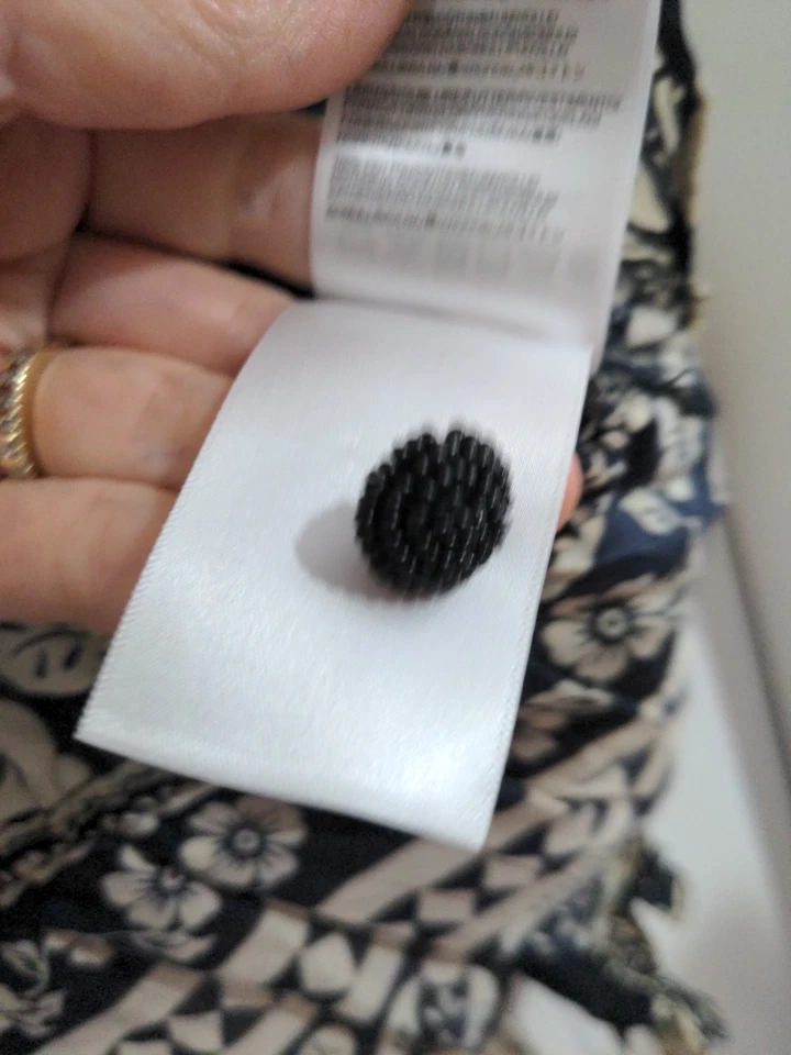 ФЕРМА RIO черный и бежевый цветочный ара льняной смеси рубашка размер M новый без ЯРЛЫКОВ - Изображение 4 из 4