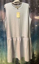 Ladies casual cotton dress powder blue XL real pockets Universal Thread NWT