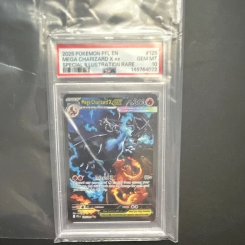 Pokémon Mega Charizard X EX 125/094 Phantasmal Flames Holo PSA 10