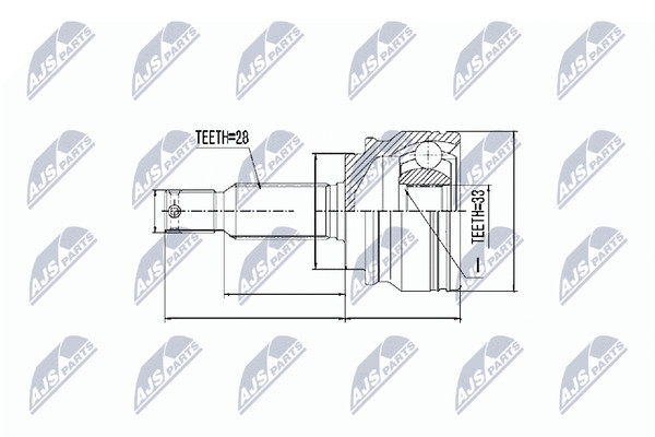 NTY Gelenksatz Antriebswelle NPZ-CH-010 FüR Patriot Jeep Caliber Dodge Compass 8-image