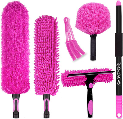 Duster with Extension Pole, 6.9 - 15.1 Ft, Window Cleaning Set, Microfiber Dust,