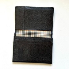BURBERRY Authentic Leather Business Card Holder Card Case Nova Check Black