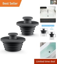 Silicone Bathtub Stopper 2pcs Set - Perfect Drain Solution for Tubs  Sinks