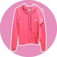 Victoria's Secret PINK LOVE PINK Full Zip Hoodie Sz M 2012 Vintage EUC