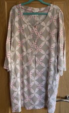 White Stuff linen natural/coral dress 3/4 sleeve size 22 - free postage