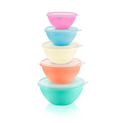 Complete Factory Sealed Tupperware Classic Wonderlier 5 Piece Bowl & Lid  Set