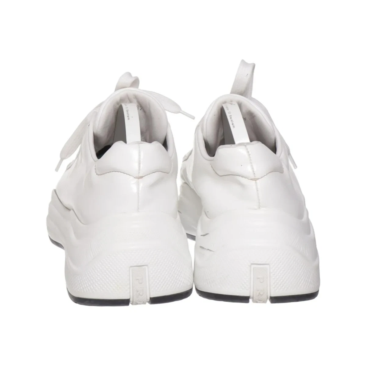 Prada, Sneaker, Größe: 37 1/2, Leder, Weiß, Damen #Z7q