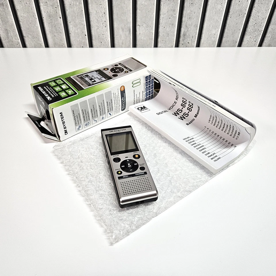 OM SYSTEM WS-882 Digital Voice Recorder (Silver & Black) - New / Boxed - Image 2 of 3