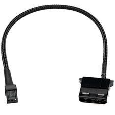 CRJ 3-Pin Fan Header to 12V 4-Pin Molex Power Adapter Cable - 12 inch 30cm ,...