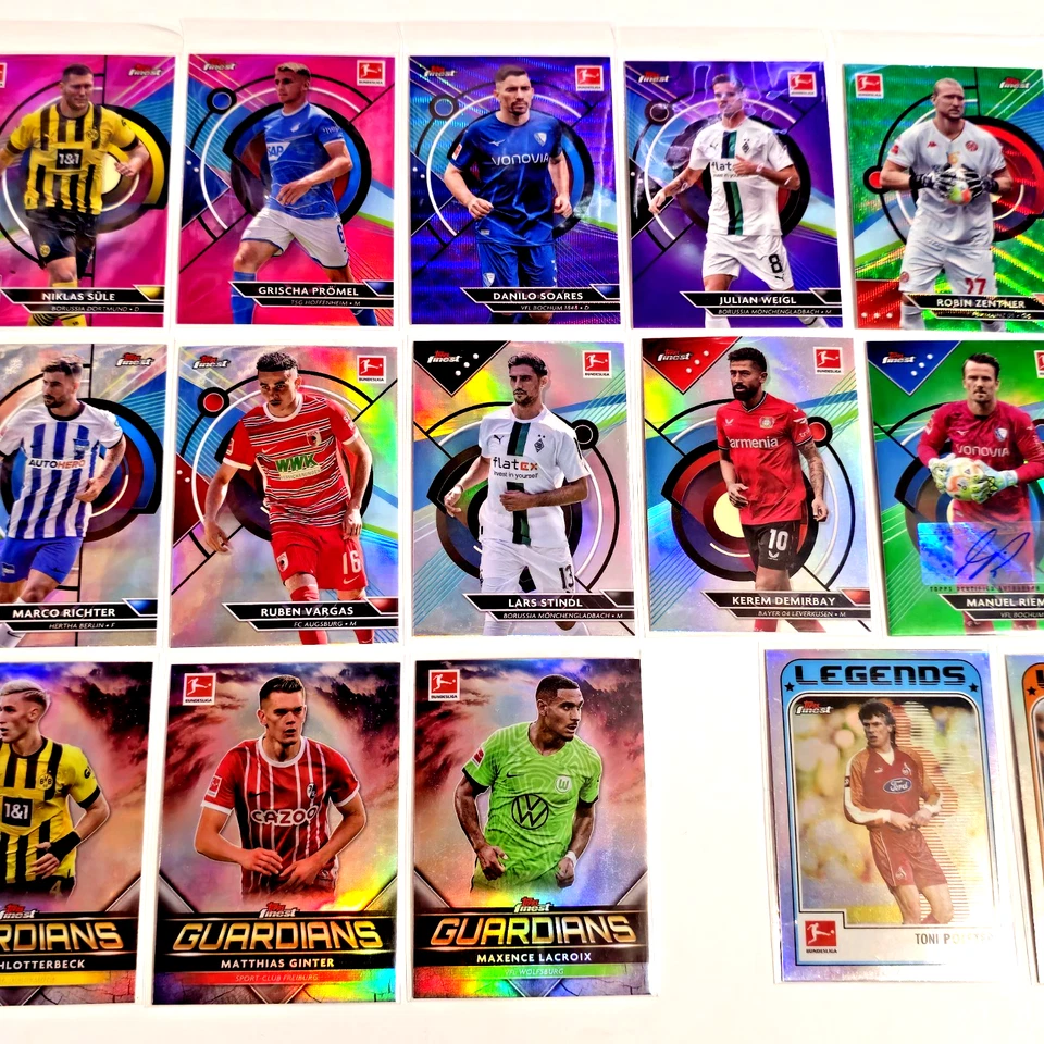 2023 Topps Finest Bundesliga LOT of 58 Refractors RC Inserts Serial # + Autos - Image 4 of 4