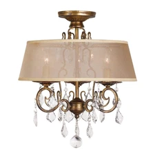 World Imports 1973-90 Belle Marie Collection 3-Light Flushmount Chandelier,