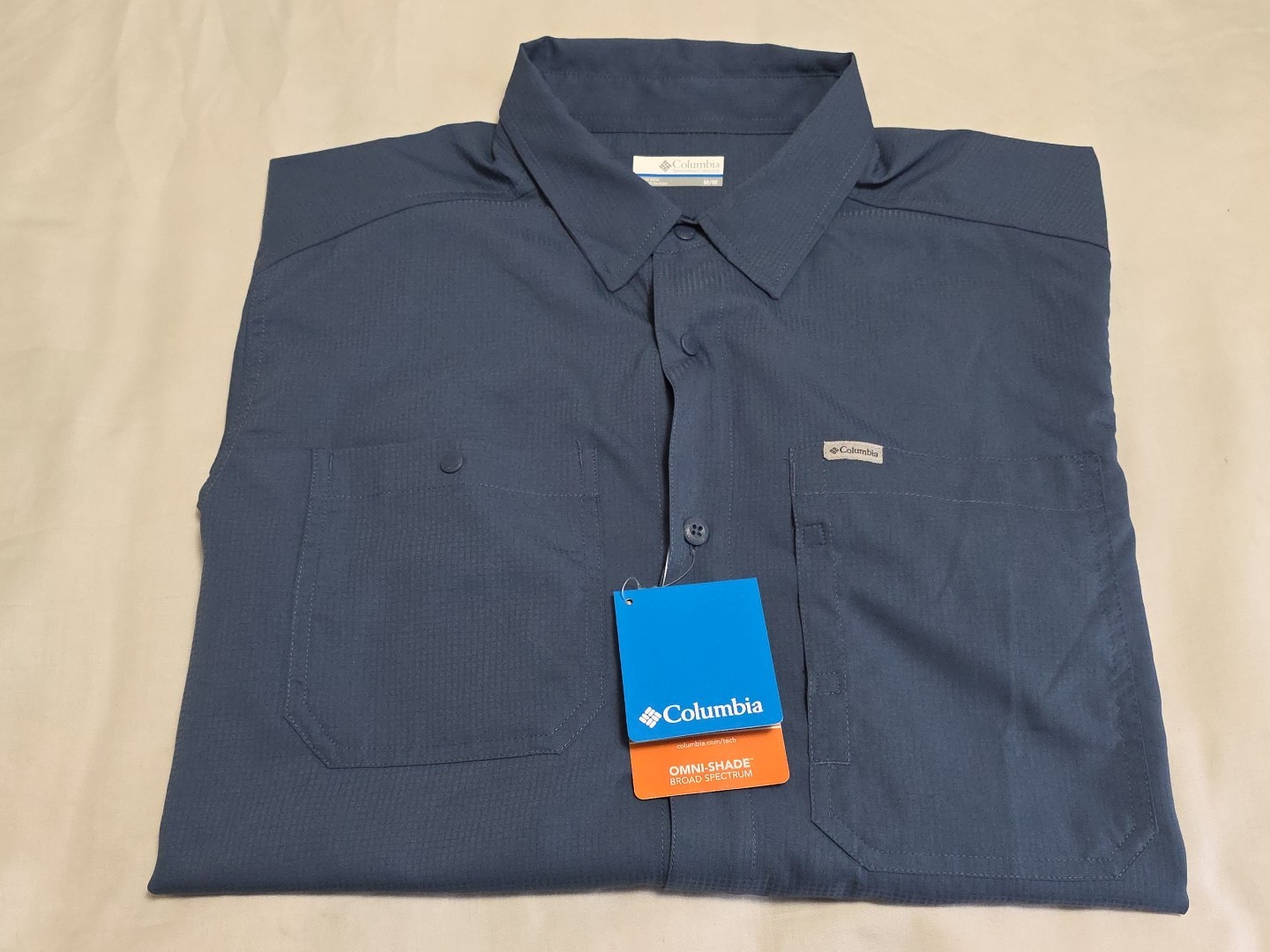 NEW Columbia Silver Ridge Utility Lite Blue Omni-Shade Long Sleeve Shirt Medium 