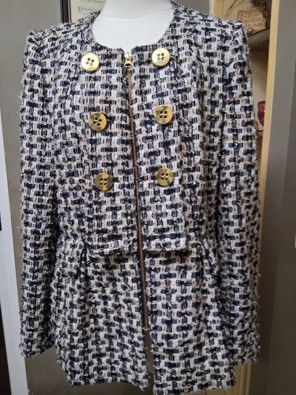 NEWPORT NEWS- WOMENS LINED WOVEN BLAZER - ZIPPER  SZ M