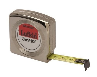 Crescent Lufkin 1/2'' x 3m/10' Mezurall  Chrome Case SAE/Metric Yellow Clad
