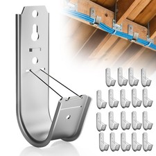 Dabolang 20 Pack J Cable Hook with Retainer Clip, 2-Inch Heavy Duty Wall Moun...