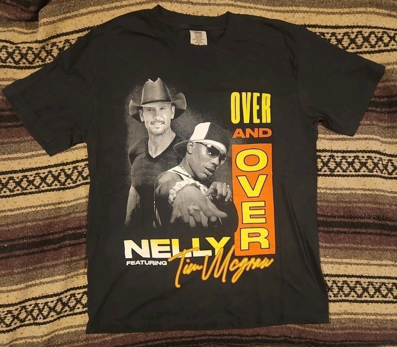 Nelly Tim McGraw Shirt Over And Over Hip Hop Bootleg Size Large County Grammer
