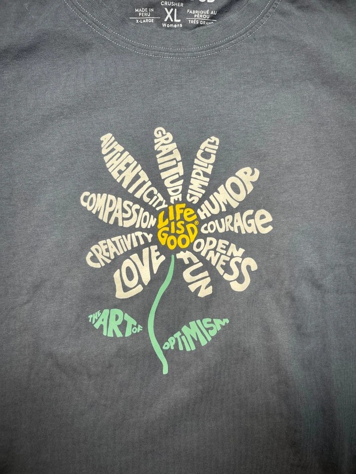 Trituradora Life is Good para mujer manga larga Superpower azul margarita XL NUEVA CON ETIQUETAS - E7869 Foto 2 de 4